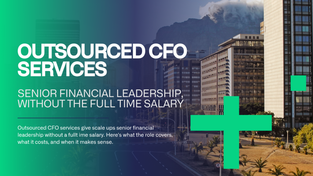 Outsourced CFO reviewing a financial model with a scale-up finance team