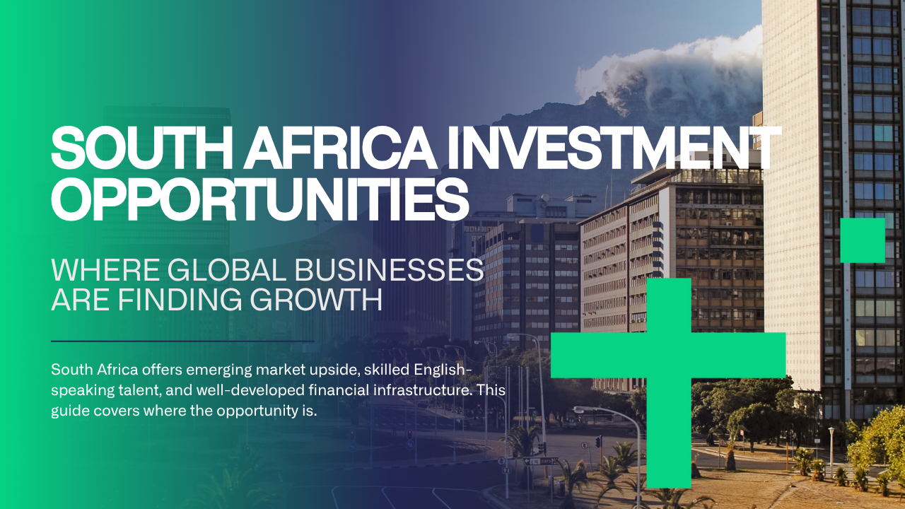 Business team reviewing South Africa investment opportunities and market entry strategies
