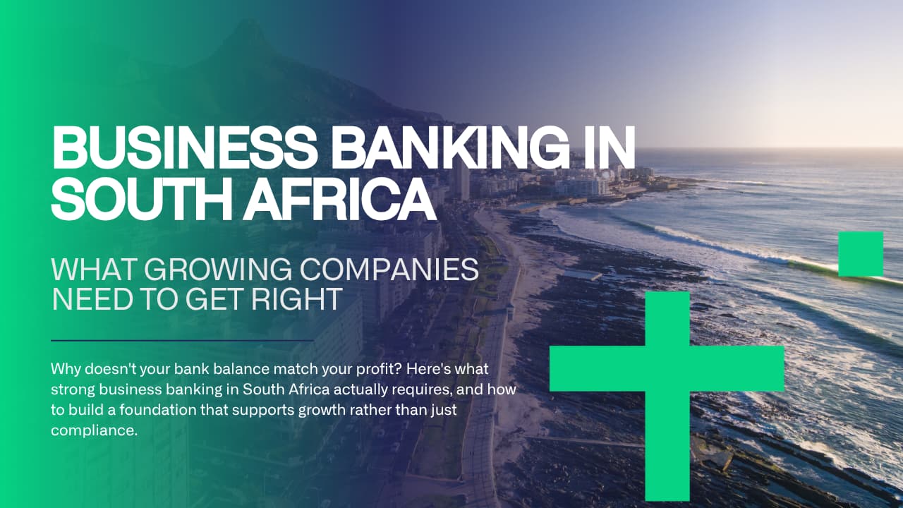 Finance leader reviewing business banking south africa dashboards on a laptop